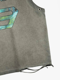 Vintage Washed 63 Graphic Sleeveless T-Shirt - Gray-Green