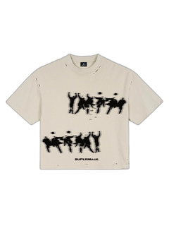 Vintage Soccer Motion Graphic T-Shirt - Albaricoque