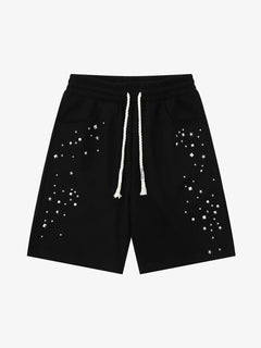 Studded Jersey Sweat Shorts - Negro