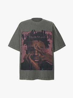Vintage Artistic Graphic T-Shirt - Gris