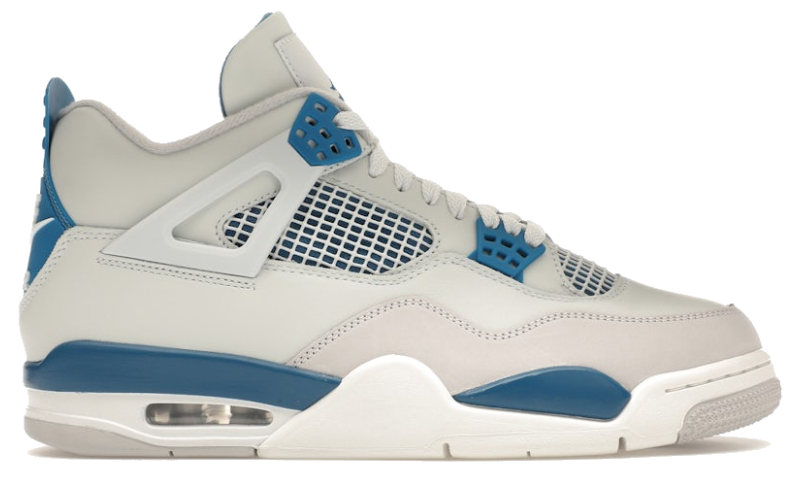 Jordan 4 Retro Military Blue (2024) — vista principal sin fondo