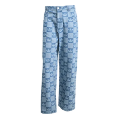 Monogram All Over Print Regular Denim Pants