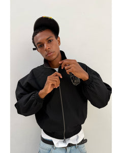 Nautica Black Pinstripe Jacket — vista puesta