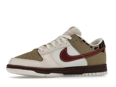 Nike Dunk Low Retro Khaki Team Red Pearl White (Women's) — vista 4