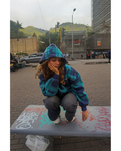 TWO FACES HOODIE NAVY & GREEN - imagen 8